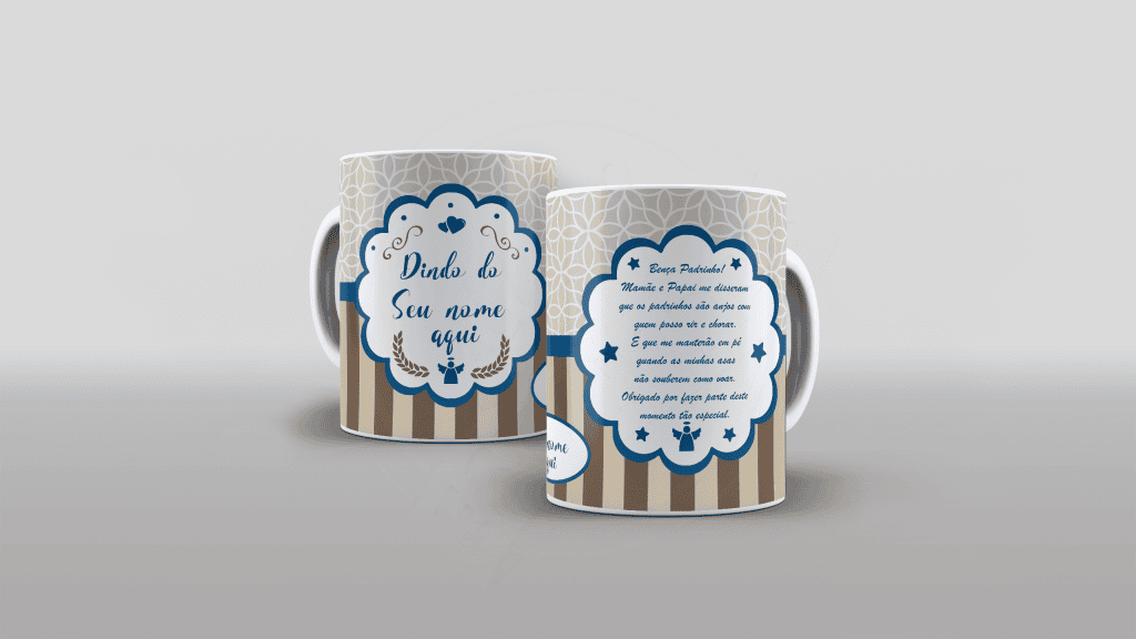 ESTAMPA PARA CANECA COM NOME - DINDO - BENÇA PADRINHO-111
