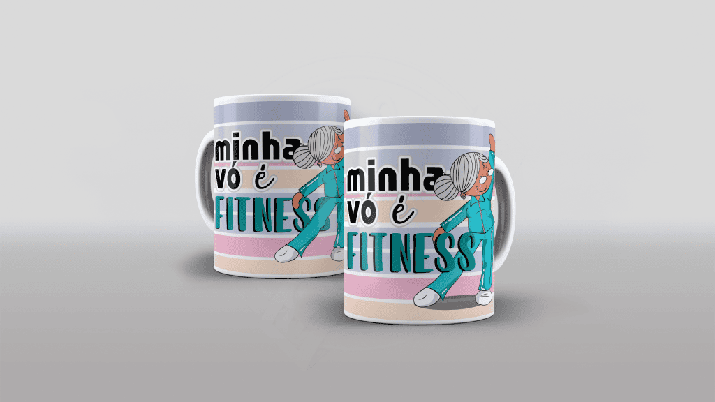 ARTE CANECA - MINHA VÓ É FITNESS - ESTAMPA PARA CANECA-143