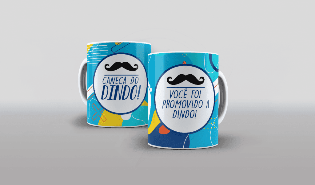 ARTE VOCÊ FOI PROMOVIDO A DINDO - ESTAMPA PARA CANECA-217