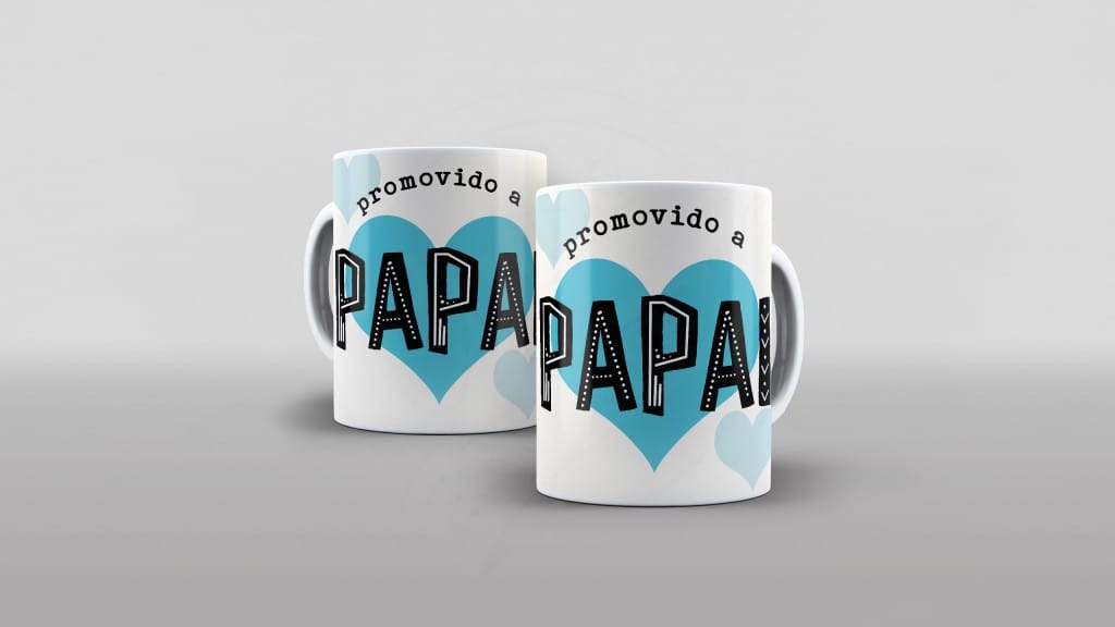 ARTE CANECA- PROMOVIDO A PAPAI - ESTAMPA PARA CANECA-221