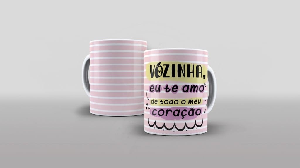 ARTE VÓZINHA EU TE AMO DE TODO O MEU CORAÇÃO - ESTAMPA PARA CANECA-272