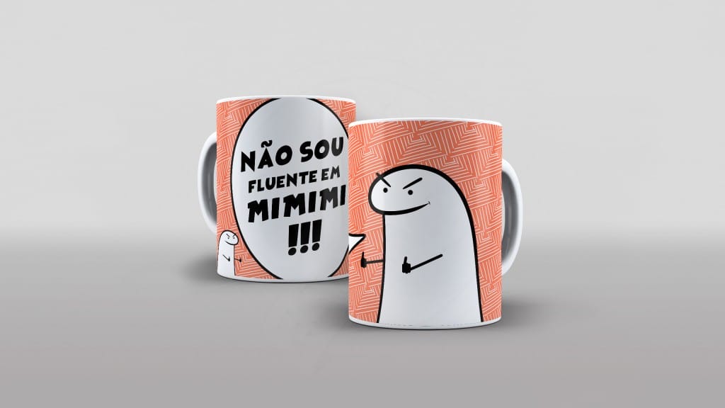 ARTE FLORK  ESTAMPA PARA CANECA - NÃO SOU FLUETNE EM MIMIMI-330