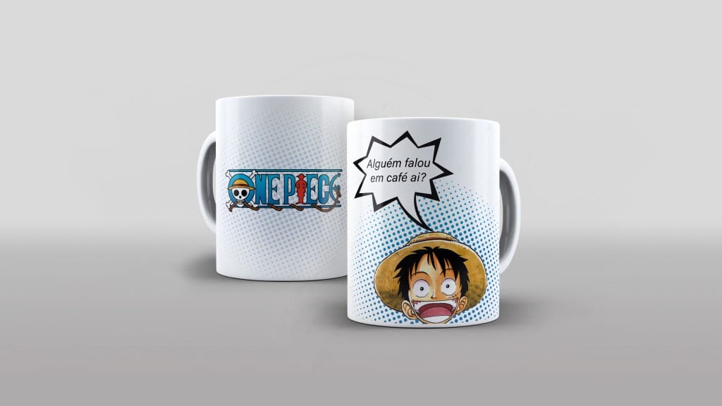 ARTES PARA CANECAS - SÉRIES - ONE PIECE - ALGUÉM FALOU EM CAFÉ AI-453