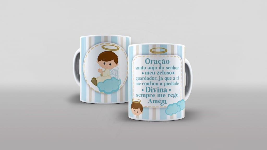 ESTAMPA PARA CANECA - ORAÇÃO SANTO ANJO DO SENHOR-572
