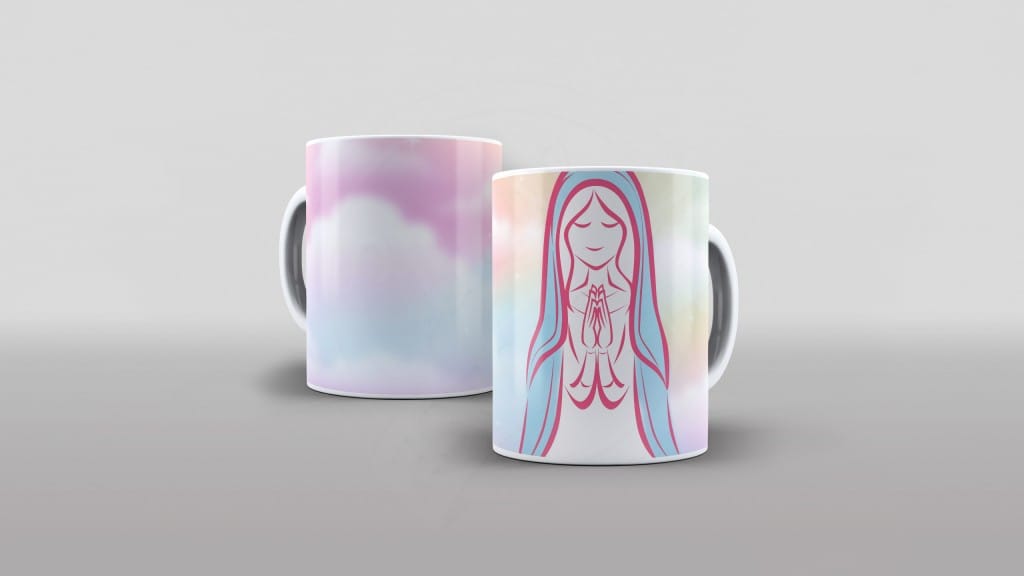 ESTAMPA PARA CANECA - AVE MARIA CHEIA DE GRAÇA-578