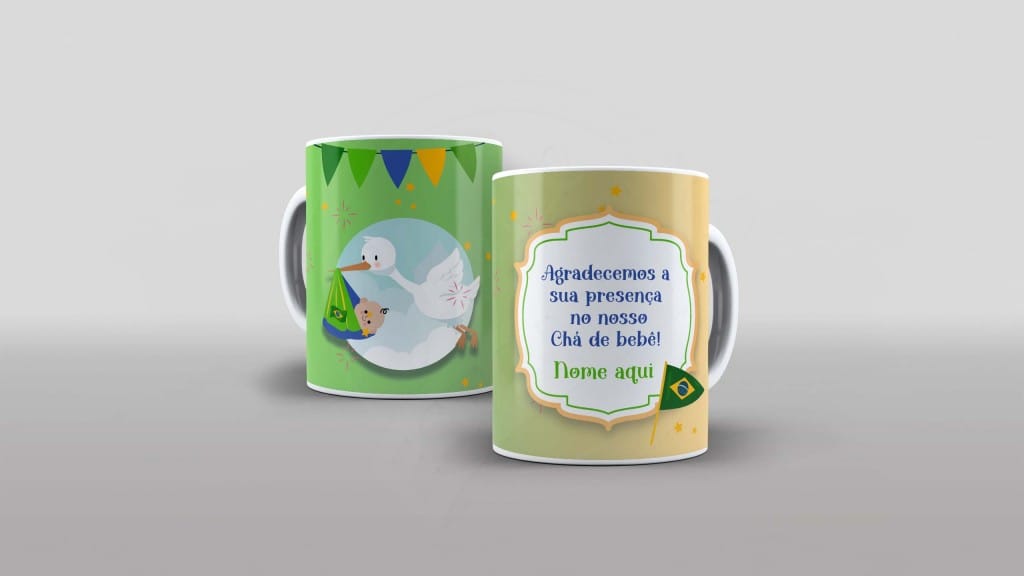 ARTE PARA CANECA - CHÁ DE BEBÊ - CEGONHA BRASILEIRA-580