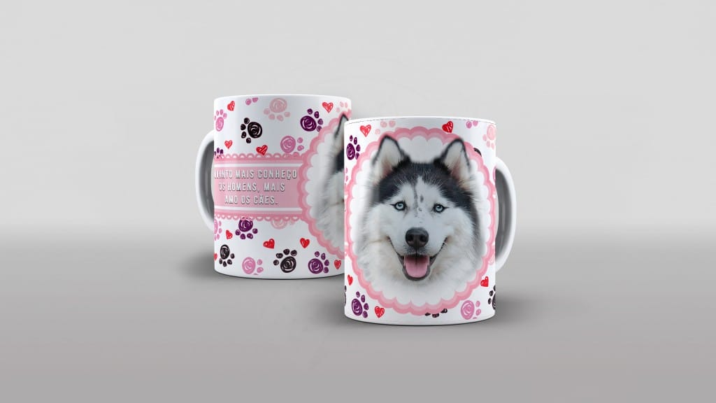 ESTAMPA PARA CANECA - QUANTO MAIS CONHEÇO OS HOMENS, MAIS AMO OS CÃES-585