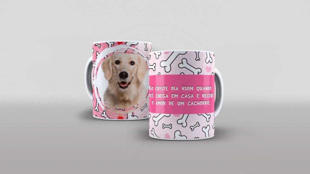 ESTAMPA PARA CANECA - O AMOR DE UM CACHORRO-593