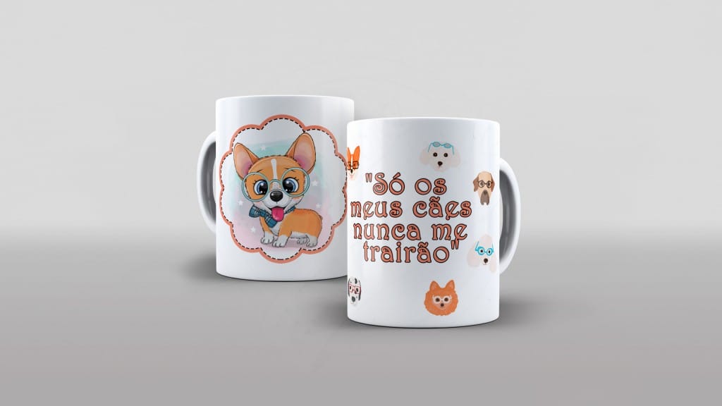ESTAMPA PARA CANECA - SÓ OS MEUS CÃES NUNCA ME TRAIRAM-601