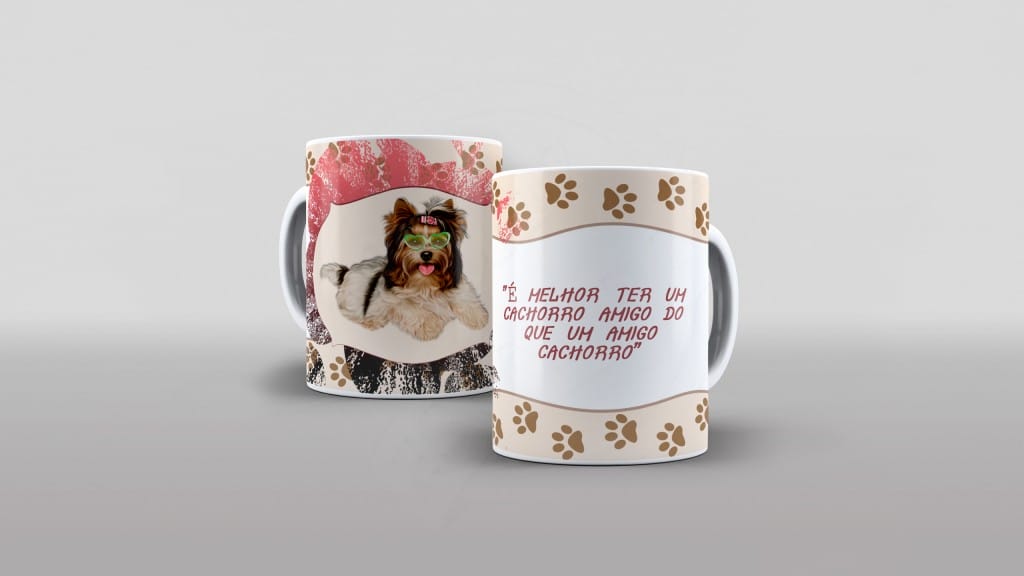 ESTAMPA PARA CANECA - É MELHOR TER UM CACHORRO AMIGO..-607