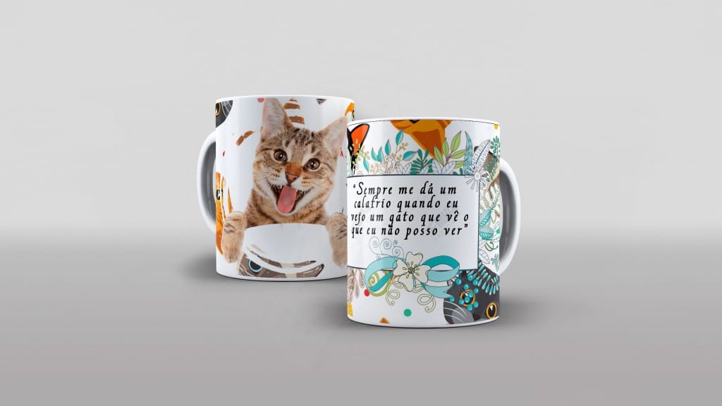 ESTAMPA PARA CANECA - SEMPRE ME DÁ UM CALAFRIO QUANDO UM GATO..-619