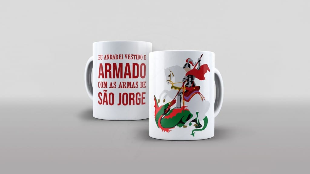 ESTAMPA PARA CANECA - EU ANDAREI ARMADO COM AS ARMAS DE SÃO JORGE-634