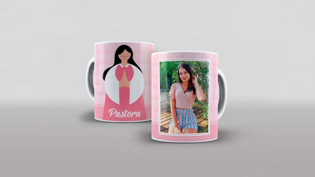 ESTAMPA PARA CANECA COM FOTO E NOME - PASTORA-672