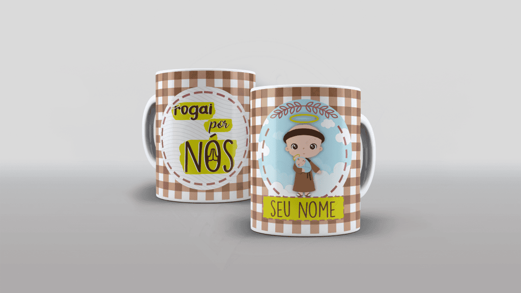 ARTE PARA CANECA COM NOME - SANTO ANTÔNIO, ROGAI POR NÓS-675
