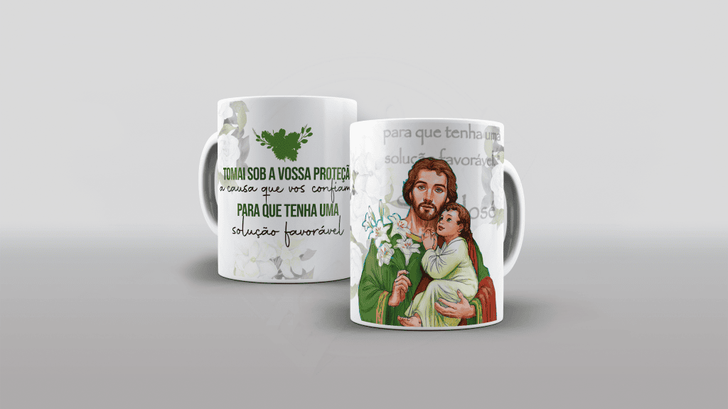 ESTAMPA PARA CANECA - SÃO JOSE, TOMAI SOB A VOSSA PROTEÇÃO..-683
