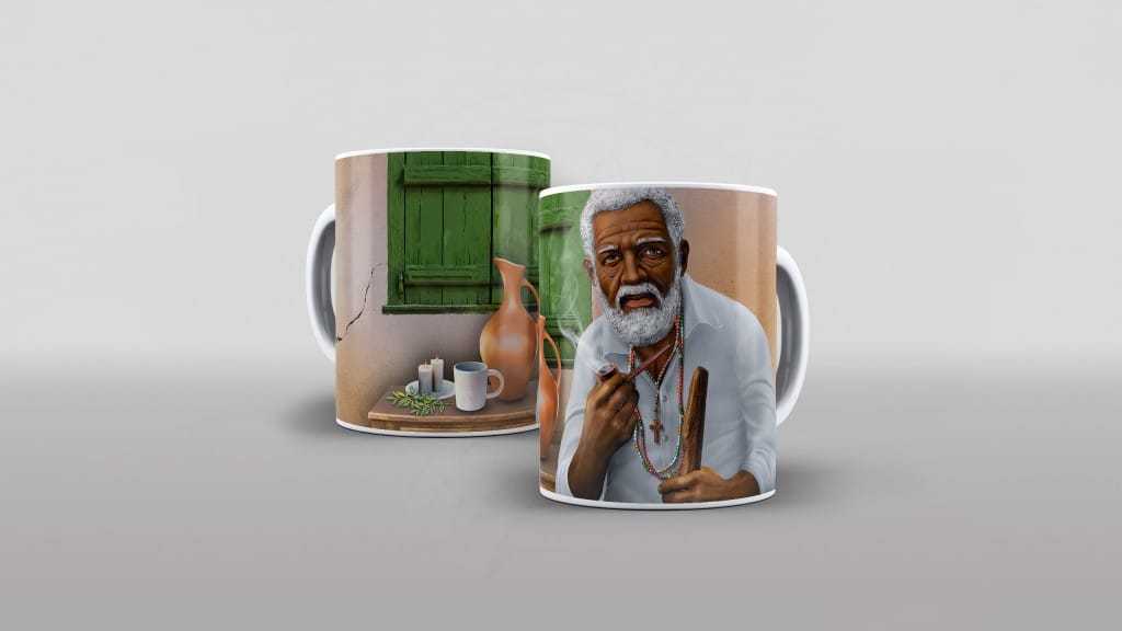 ESTAMPA PARA CANECA - PRETO VELHO-706