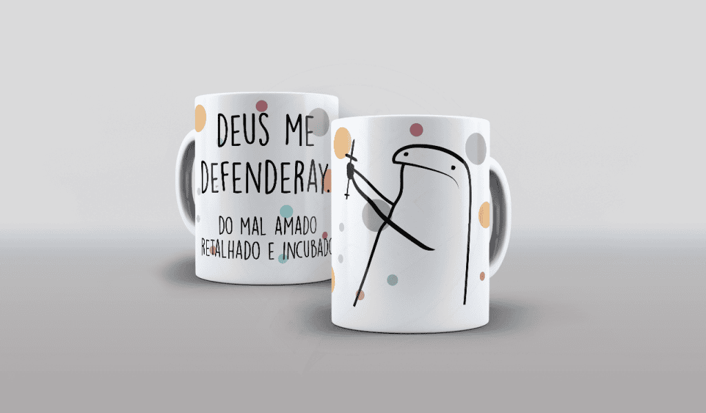 ESTAMPA PARA CANECA - FLORK - DEUS ME DEFENDEAY-715
