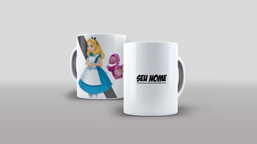 ARTE PARA CANECA COM NOME - ALICE E CHESHIRE-725