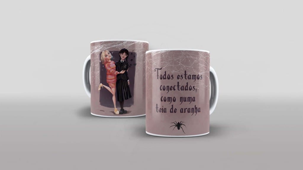 ARTE PARA CANECA - WANDINHA - TODOS ESTAMOS CONECTADOS COMO NUMA TEIA DE ARANHA-775