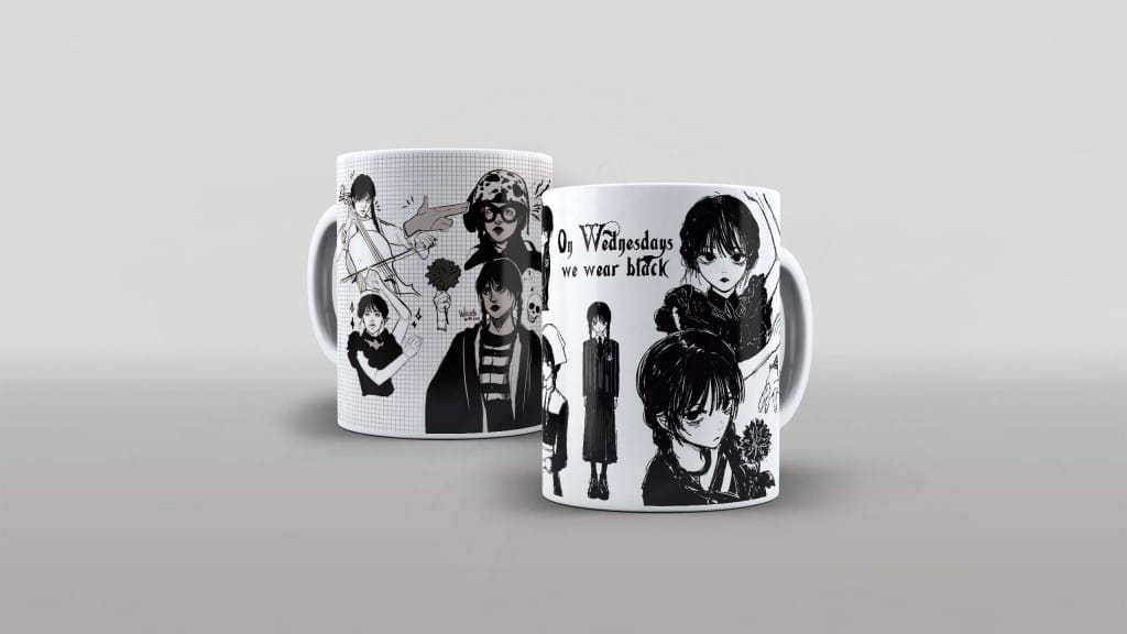 ARTE PARA CANECA - WANDINHA - ON WEDNESDAYS WE WEAR BLACK-788