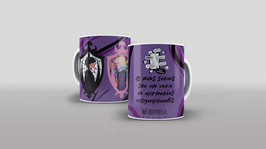 ARTE PARA CANECA  - WANDINHA  - AS REDES SOCIAIS SÃO UM VAZIO DE AFIRMAÇÕES INSIGNIFICANTES-830