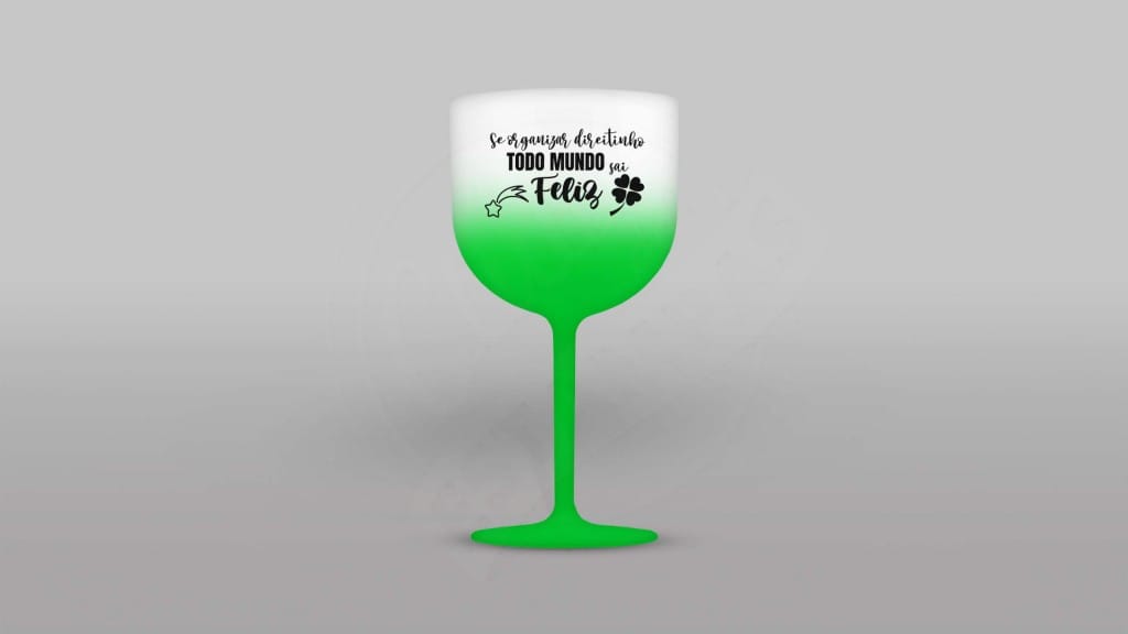 ARTE PARA TAÇA DE GIN - SE ORGANIZAR DIREITINHO TODO MUNDO SAI FELIZ-870