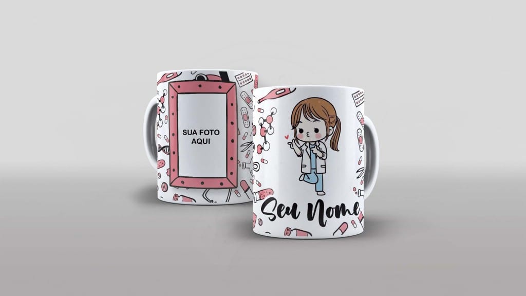 ARTE PARA CANECA COM FOTO E NOME - ENFERMAGEM-892
