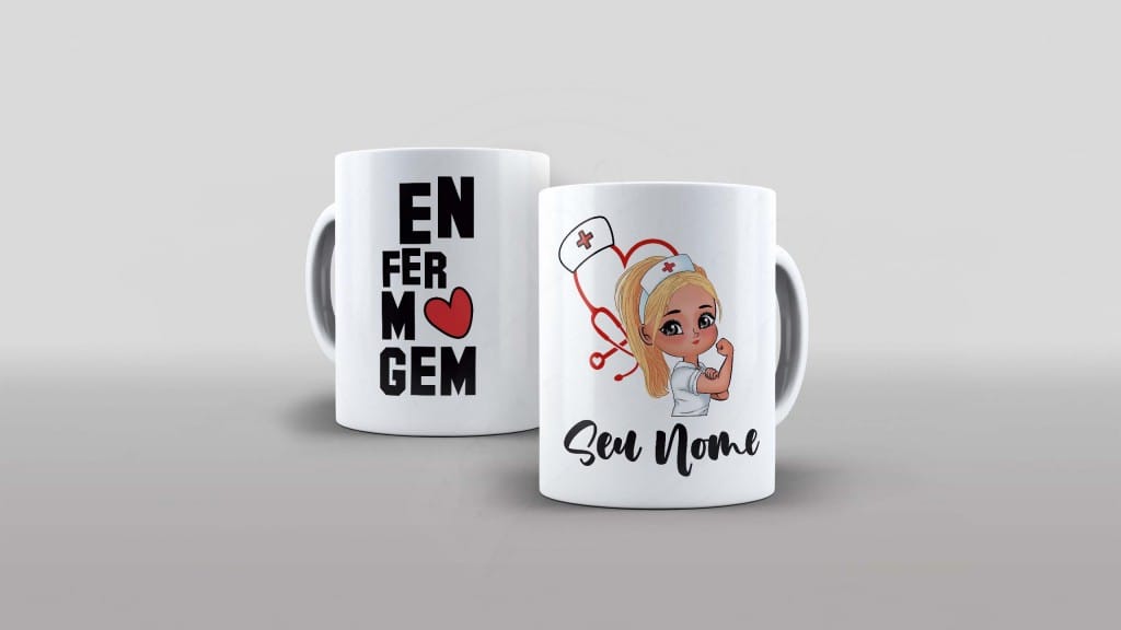ARTE PARA CANECA COM NOME - ENFERMAGEM-893