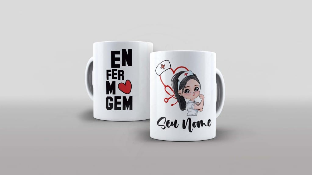ARTE PARA CANECA COM  NOME - ENFERMAGEM-894