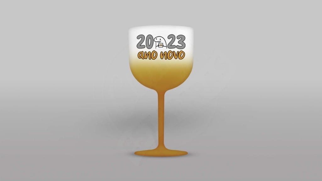 ARTE PARA TAÇA GIN - FLORK FELIZ ANO NOVO  2023-932
