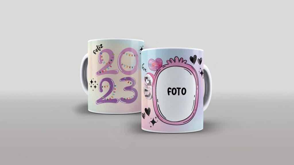 ARTE PARA CANECA COM FOTO - FELIZ 2023-949