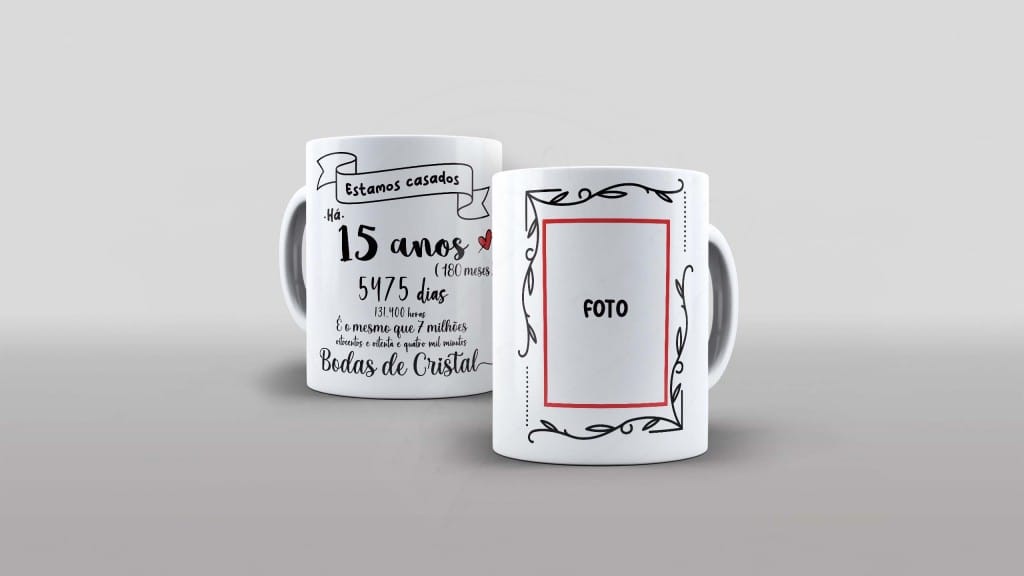 ARTE PARA CANECA COM FOTO  - BODAS DE CRISTAL-951