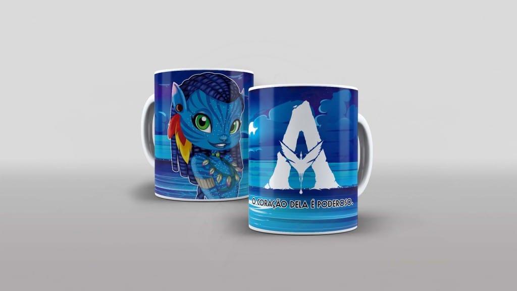 ARTE PARA CANECA - AVATAR- O CORAÇÃO DELA É PODEROSO-958
