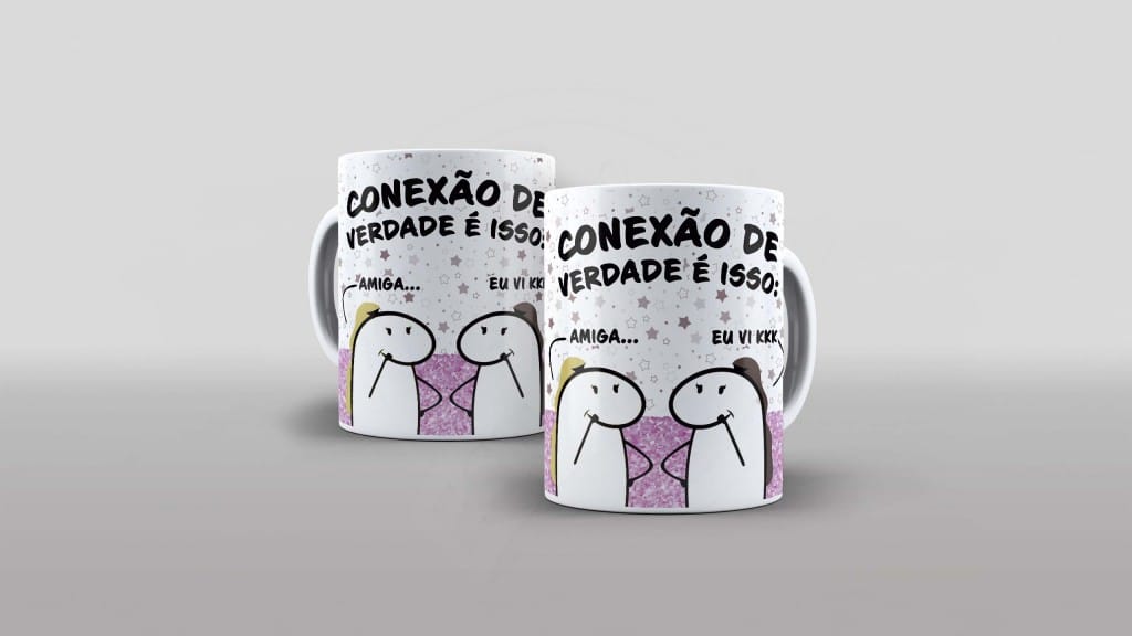 ARTE PARA CANECA - FLORK - CONEXÃO DE VERDADE É ISSO-1009