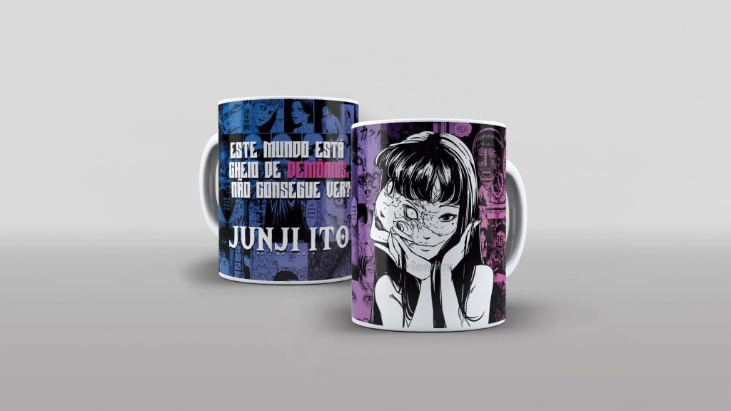 ARTE PARA CANECA -JUNJI ITO - ESSE MUNDO ESTÁ CHEIO DE DEMÔNIOS NÃO CONSEGUE VER-1192