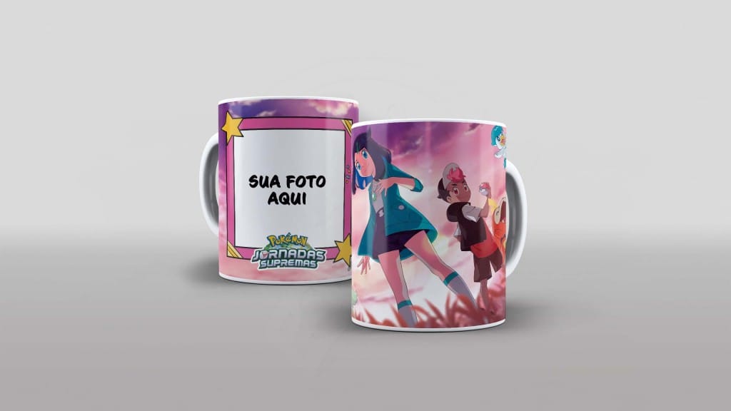 ARTE PARA CANECA COM FOTO- SÉRIE- POKÉMON JORNADAS SUPREMAS-1280