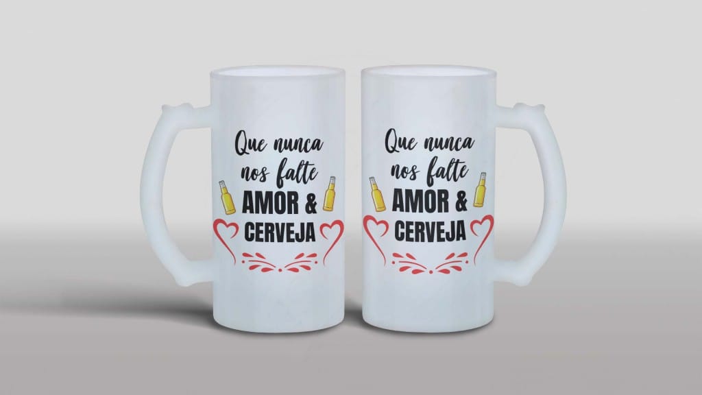ARTE PARA CANECA CHOPE - QUE NUNCA NOS FALTE AMOR & CERVEJA-1323