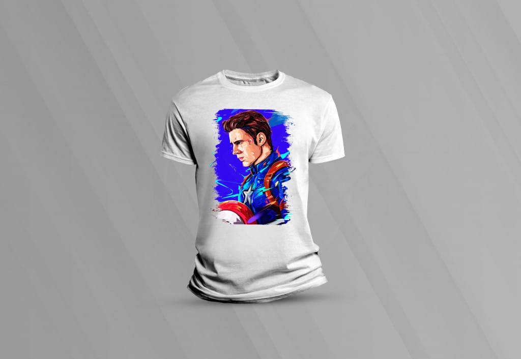 ARTE PARA CAMISETAS CAPITÃO AMÉRICA VITRAL 2-1467