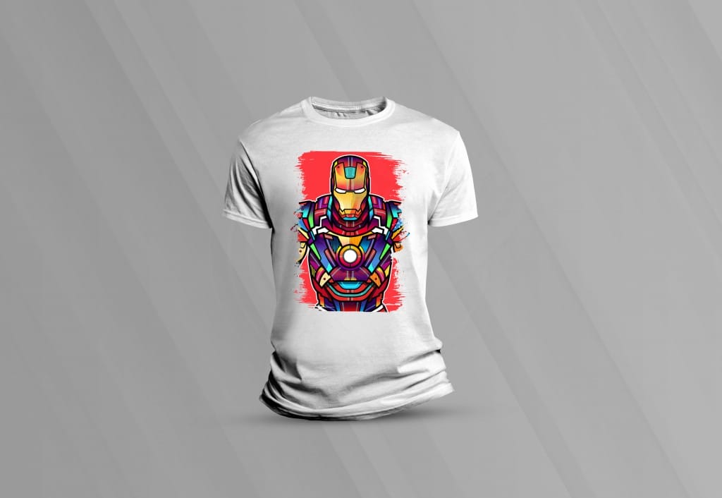 ARTE PARA CAMISETAS HOMEM DE FERRO VITRAL-1547