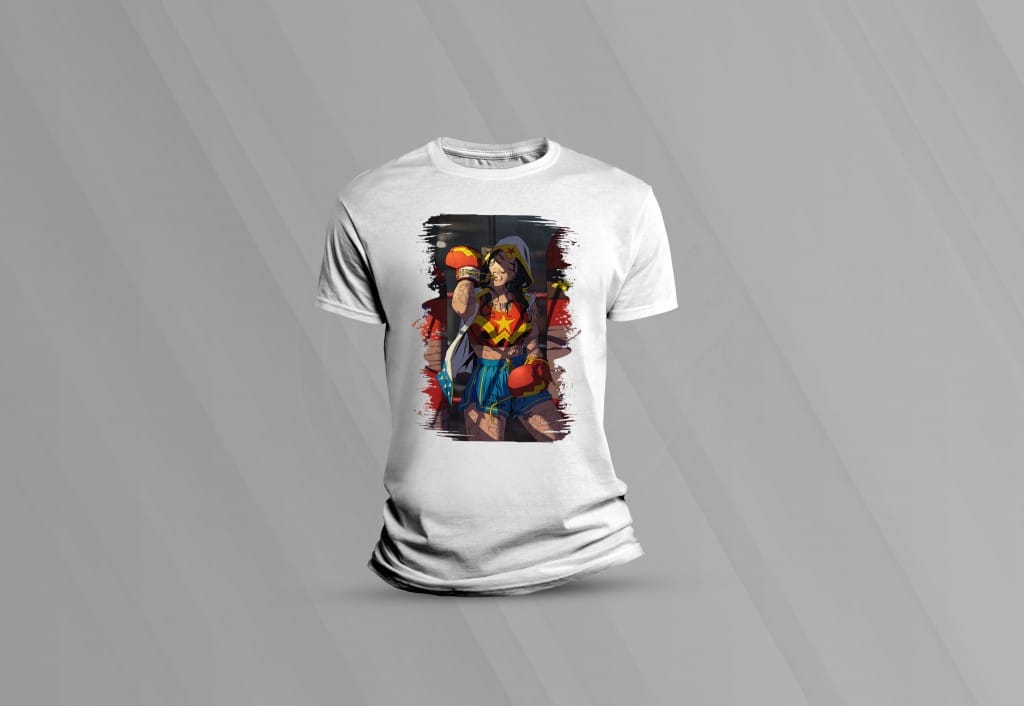 ARTE PARA CAMISETAS MULHER MARAVILHA LUTADORA-1594