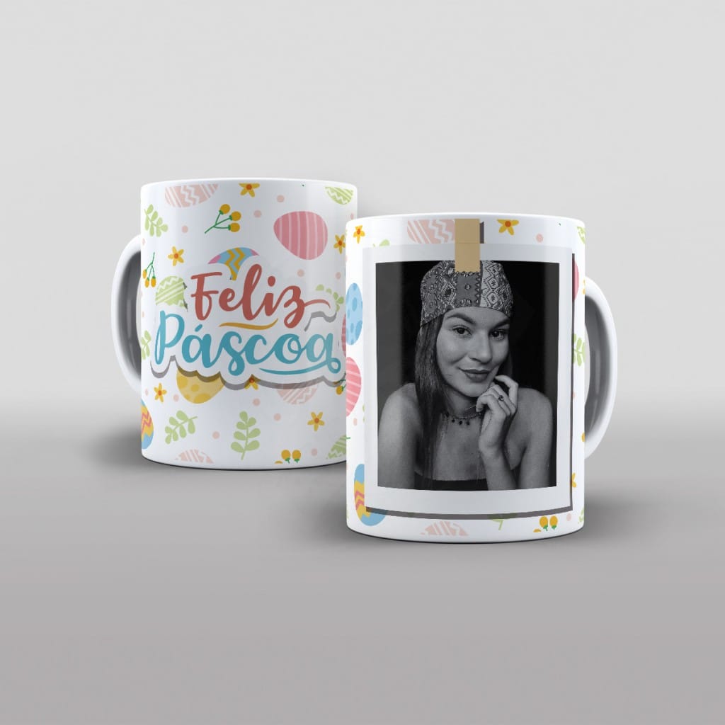 ARTE PARA CANECAS FELIZ PÁSCOA COM FOTO 02 - 17-1713