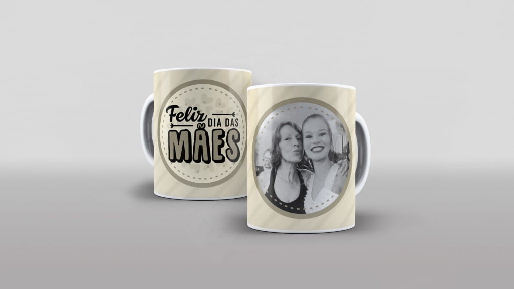 ARTE PARA CANECAS FELIZ DIA DAS MÃES COM FOTOS 2 PALHA - 07-1733