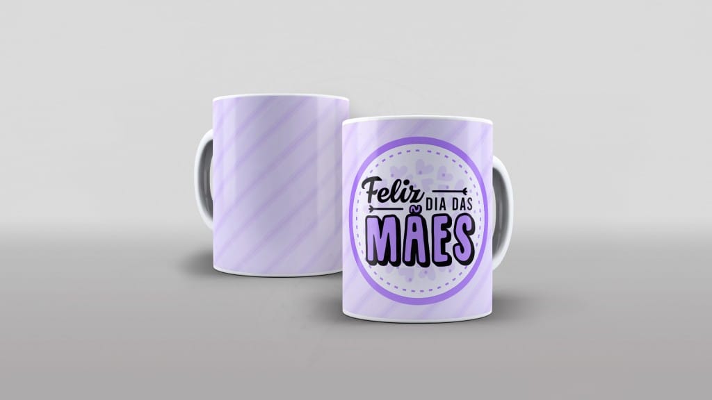ARTE PARA CANECAS FELIZ DIA DAS MÃES ROXA - 10-1736