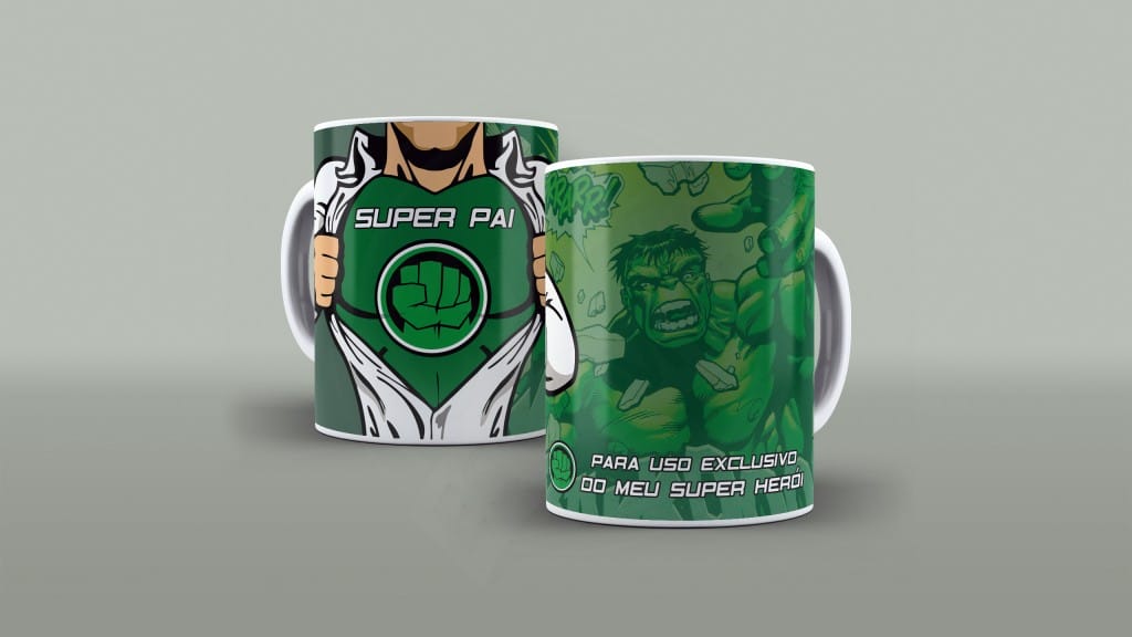 ARTE PARA CANECAS SUPER PAI TEMA HULK-1853