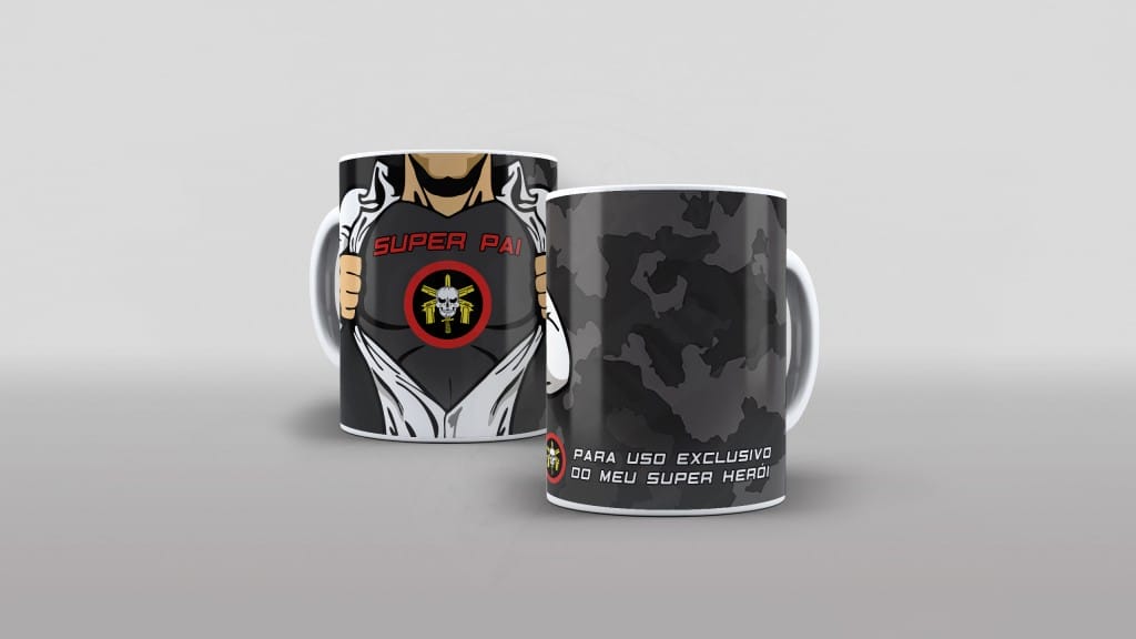 ARTE PARA CANECAS SUPER PAI - TEMA POLCIAL BOPE-1859