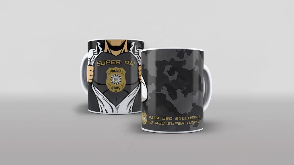 ARTE PARA CANECAS SUPER PAI - TEMA POLCIAL CIVIL - RS-1860