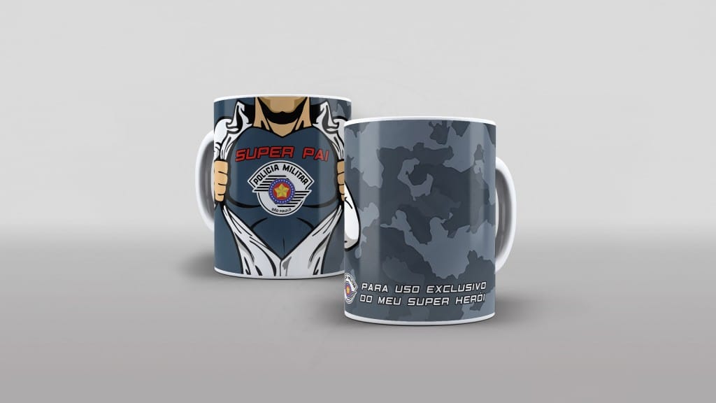 ARTE PARA CANECAS SUPER PAI - TEMA POLCIAL MILITAR - SP-1863