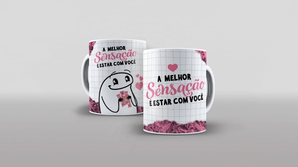 ARTE PARA CANECA FLORK A MELHOR SENSAÇÃO É ESTAR COM VOCÊ-1920