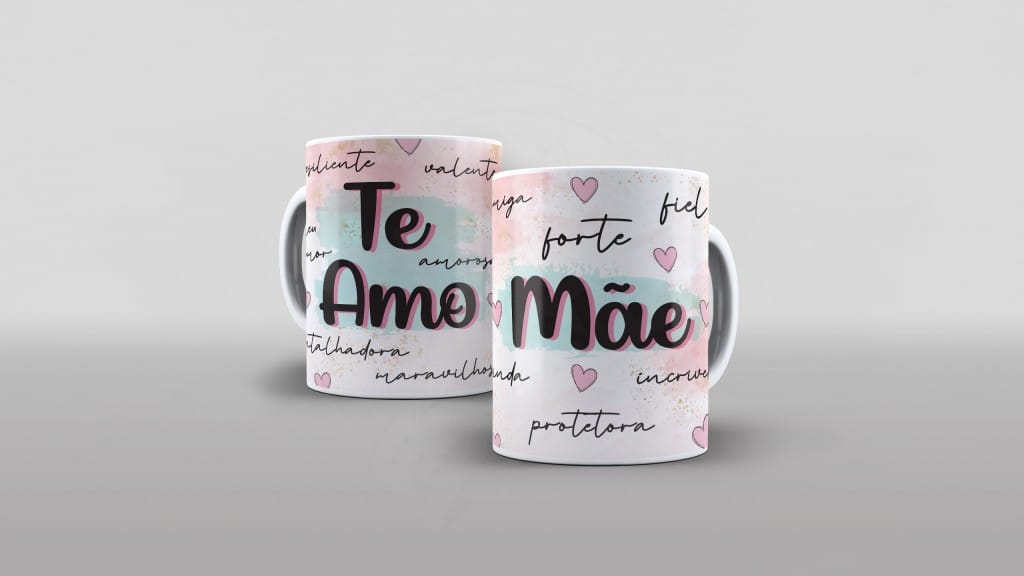ARTE TE AMO MÃE ESTAMPA PARA CANECA-1949
