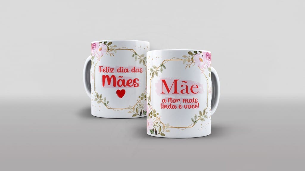 ARTE MÃE A FLOR MAIS LINDA É VOCÊ ESTAMPA PARA CANECA-1950